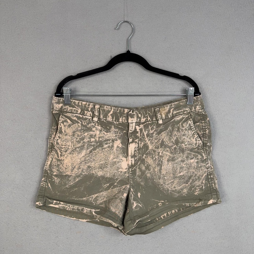 Quince Shorts Womens 12 Olive Green Bleached Organic Stretch Chino Casual Summer